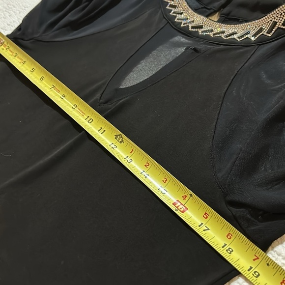 Moa Moa Sheer Rhinestone Blouse. Size Large - Picture 7 of 10